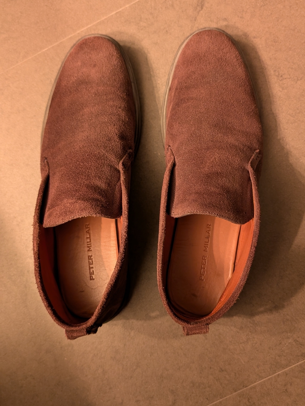 Peter Millar Men's Brown Suede Slip-On Casual Shoes Size 10